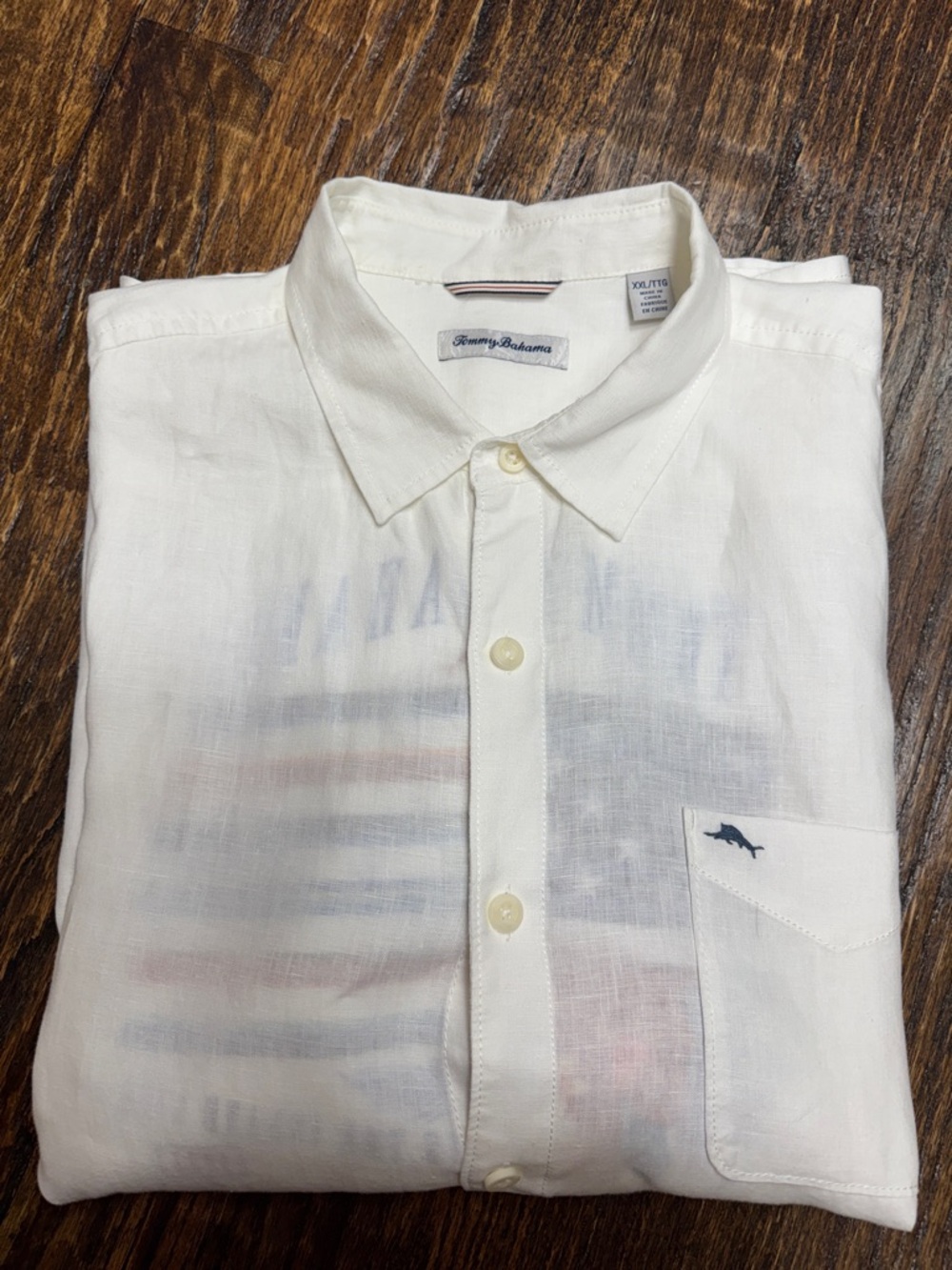 Tommy Bahama White Linen Long Sleeve Button-Down Shirt